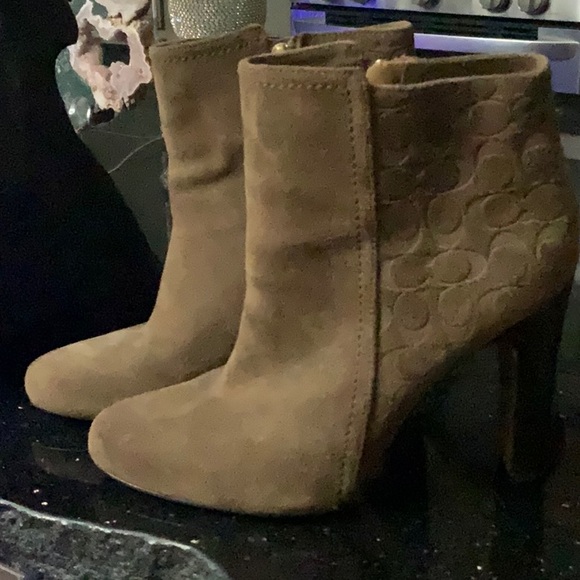 Coach Tan Suede Signature Ankle Boots - Picture 11 of 13